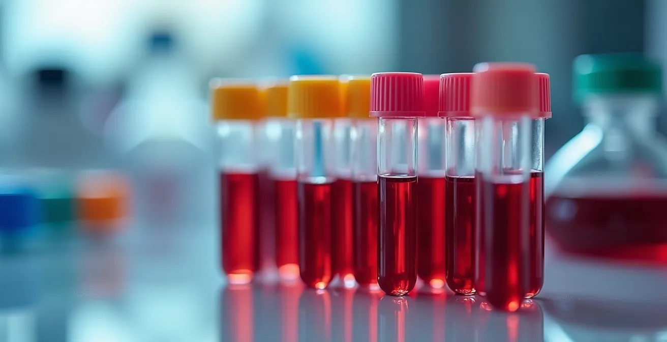 Muestra de sangre siendo analizada en laboratorio para determinar inmunidad vacunal