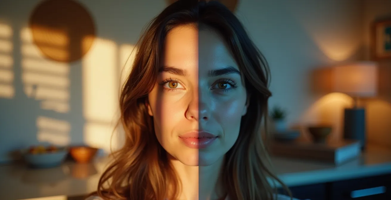 Comparación visual de energía matutina versus nocturna en madres trabajadoras