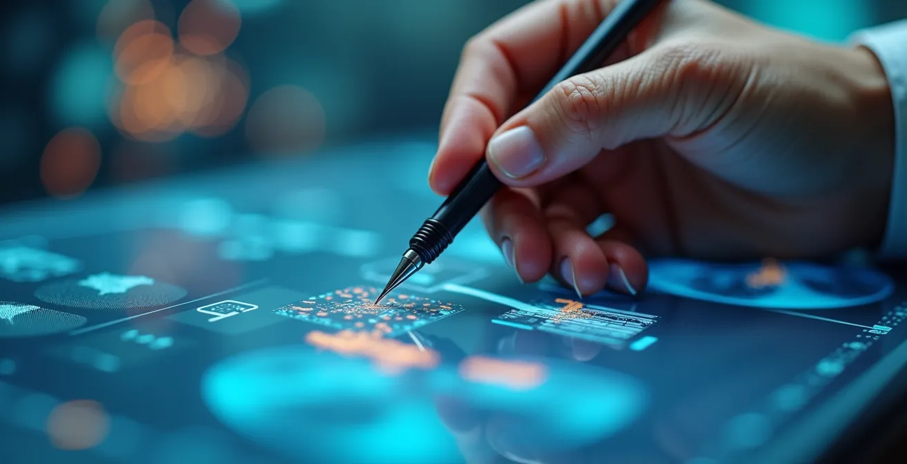 Radiólogo trabajando con asistencia de inteligencia artificial en diagnóstico por imagen