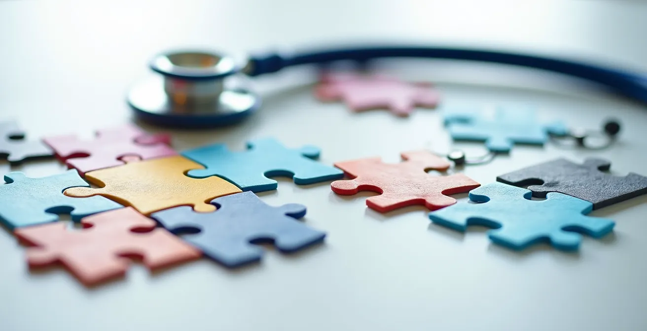 Mapa abstracto de España con conexiones digitales entre regiones sanitarias