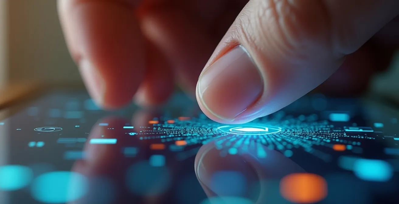 Persona revisando configuración de privacidad en aplicación móvil de salud