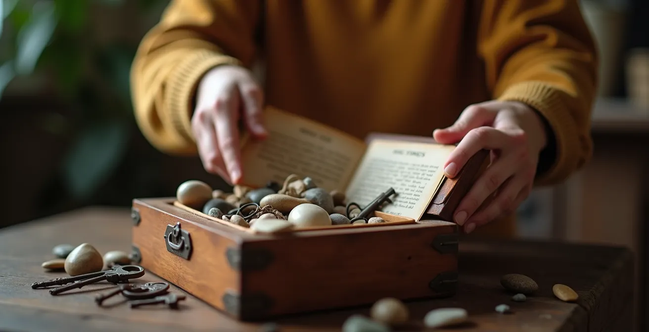 Representación simbólica de apertura sobre salud mental con elementos de comunicación